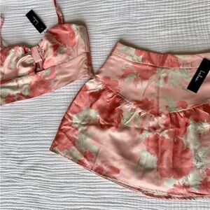 Lulu's Pink Floral Mini Dress Set
